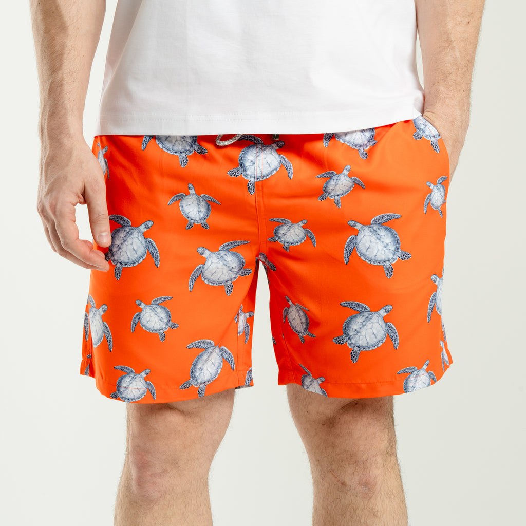 Shorts Orange Turtle