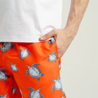 Shorts Orange Turtle