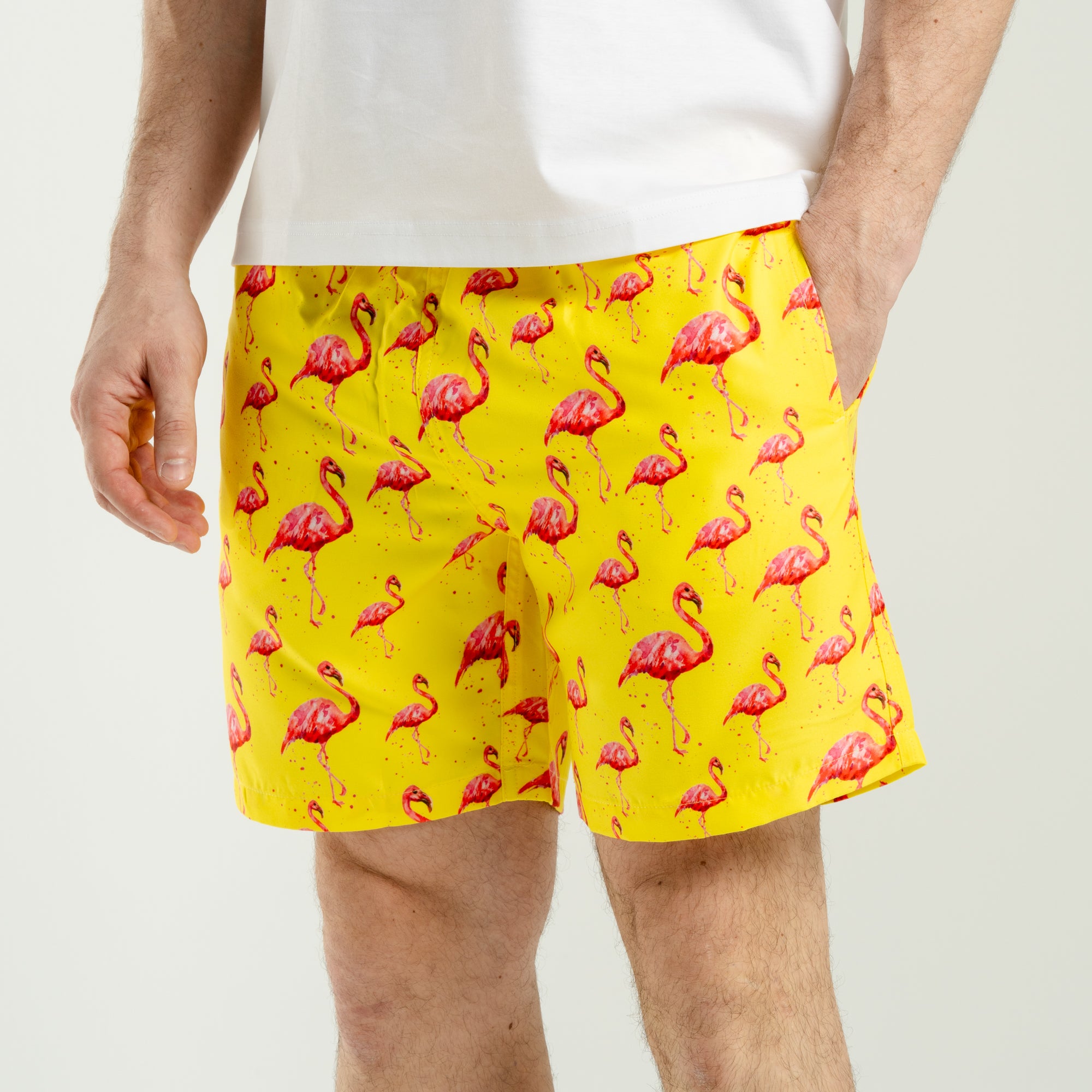 Shorts Yellow Flamingo