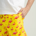 Shorts Yellow Flamingo