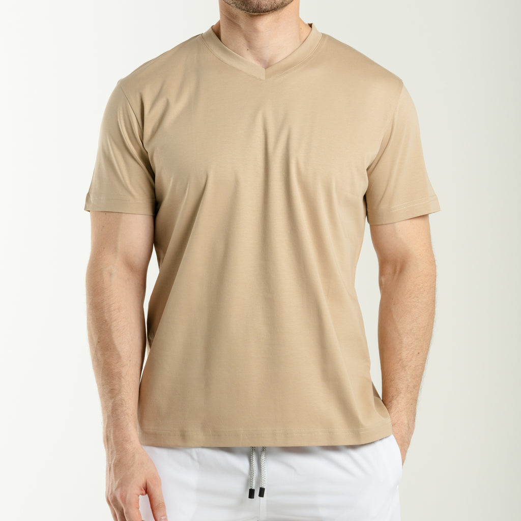 V Neck T-Shirt Cream