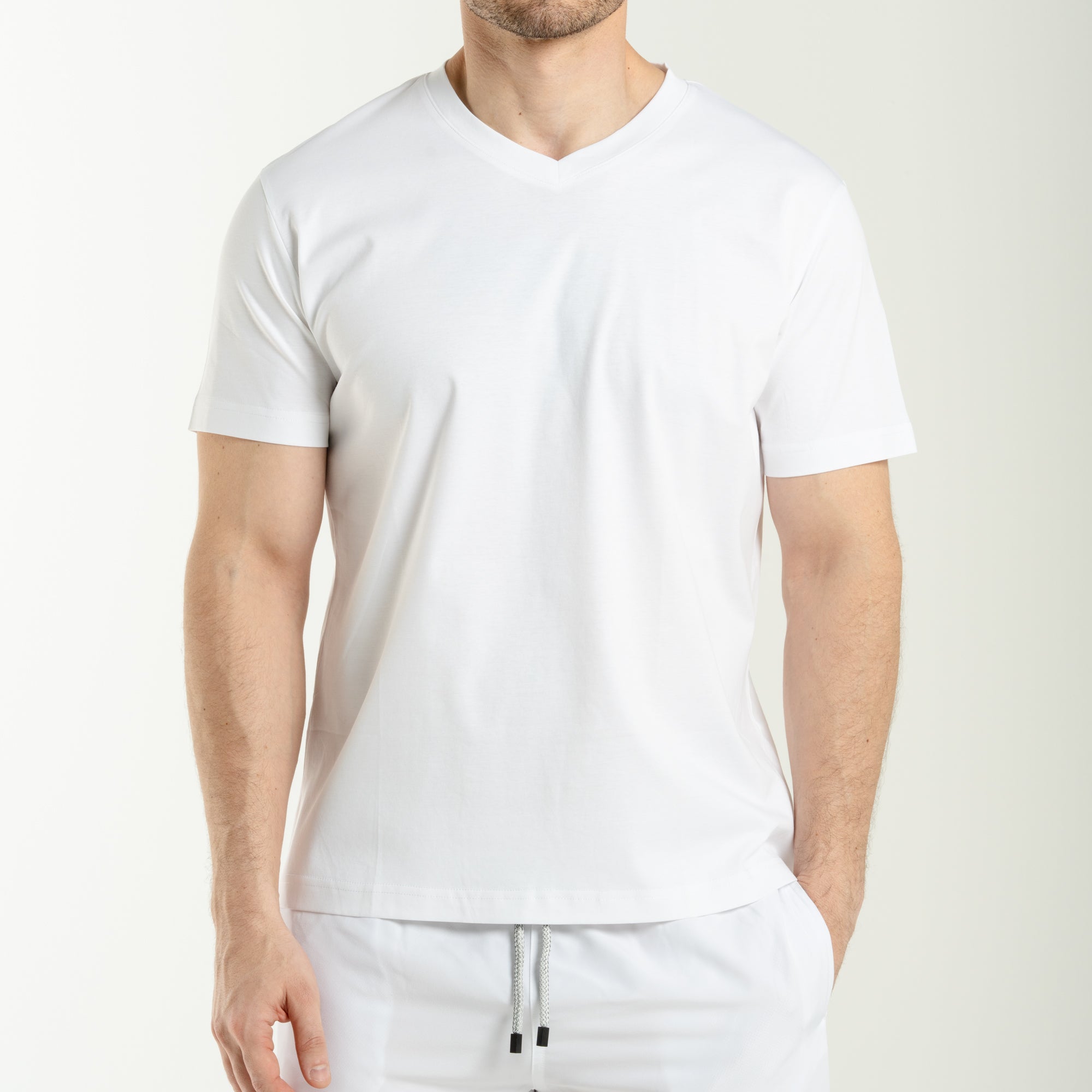 V Neck T-Shirt - White